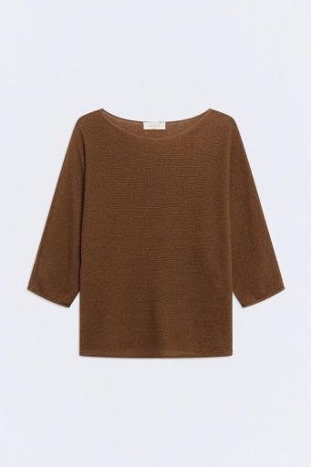 Jersey escote barco marrón tostado Brume