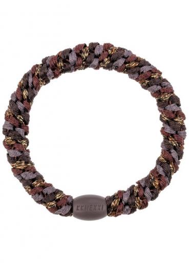 Goma de pelo color cedro y coffee glitter