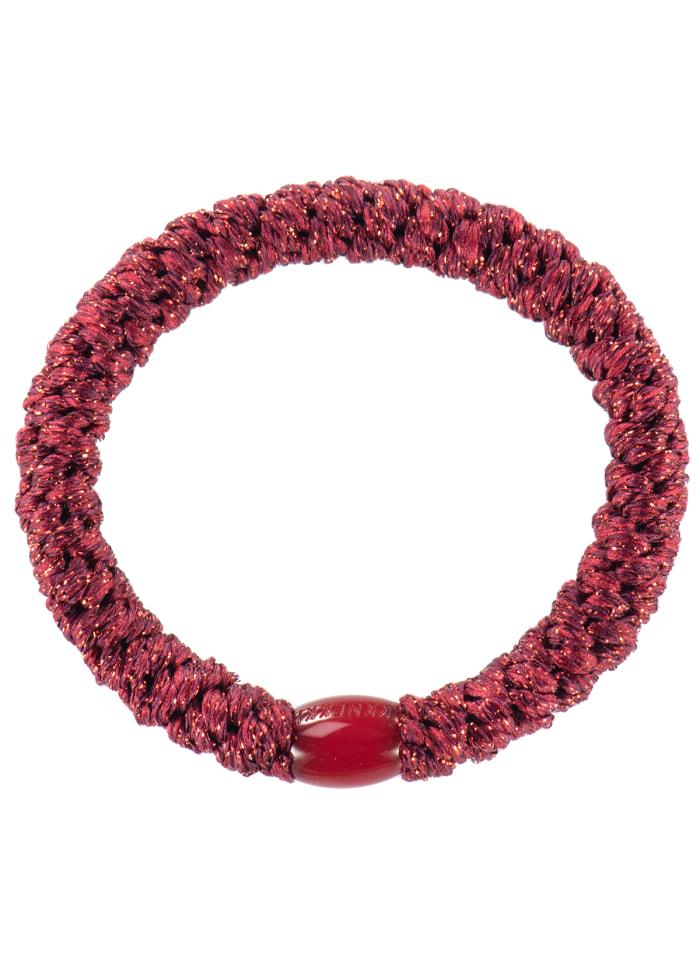 Goma de pelo rojo glitter