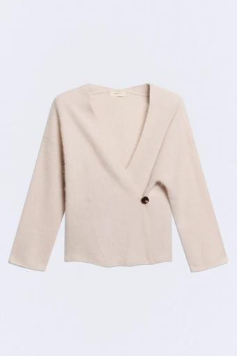 Kimono lana y cashmere botones Makoto avena [0]