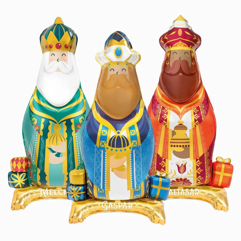 Set Globos con Base Foil Reyes Magos (Sin Helio)