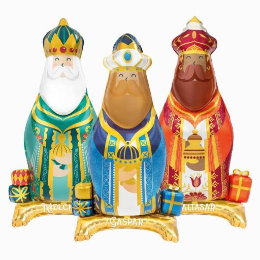 Set Globos con Base Foil Reyes Magos (Sin Helio)