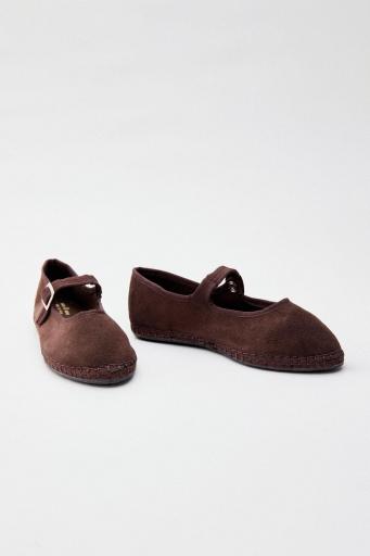 Zapato Mary Jane suede marrón