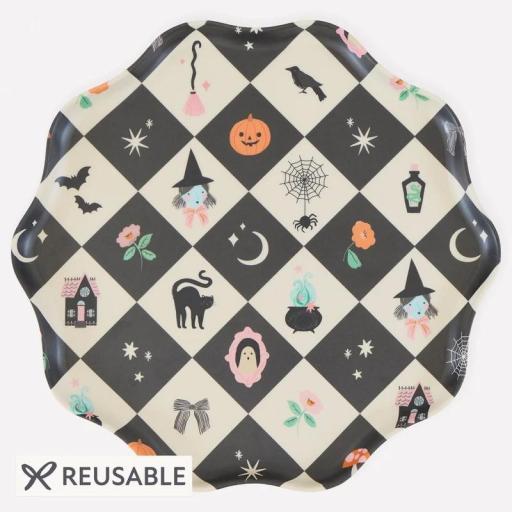 Pack de platos grandes melamina Halloween Patchwork (x4) [1]