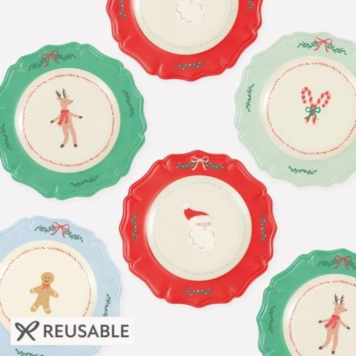 Platos navideños pequeños reutilizables de melamina [1]