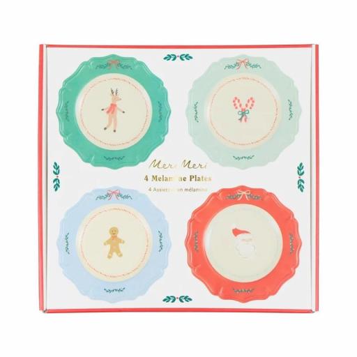 Platos navideños pequeños reutilizables de melamina [0]