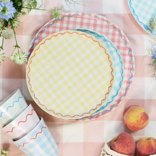 Platos grandes reutilizables vichy [1]