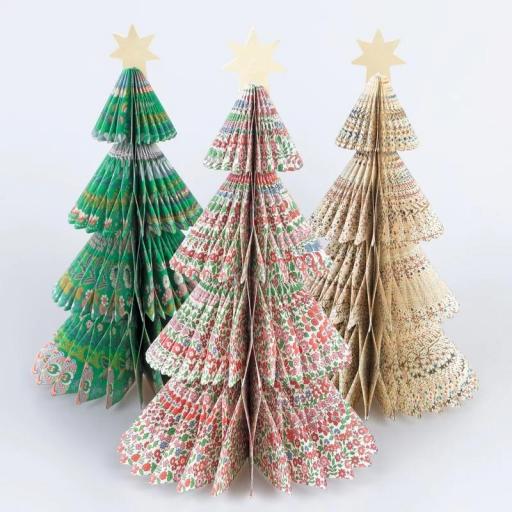 Árboles de Navidad Liberty  papel nido de abeja [1]