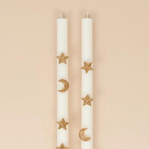 Velas color marfil con lunas y estrellas [1]