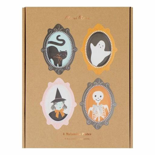 Platos reutilizables retratos Halloween [0]