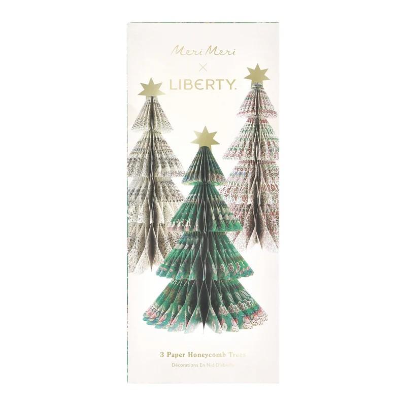 Árboles de Navidad Liberty papel nido de abeja