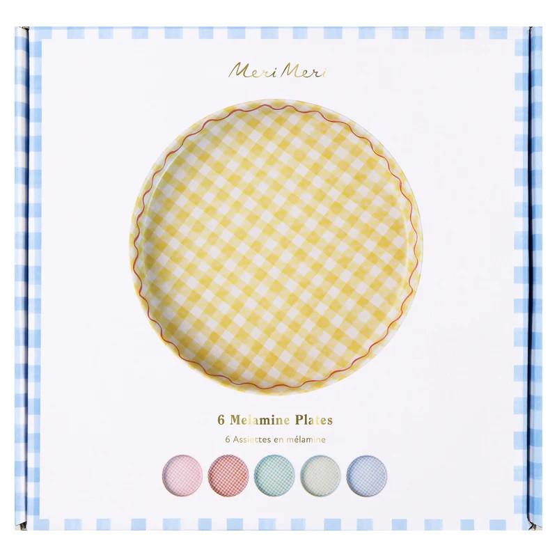 Platos grandes reutilizables vichy