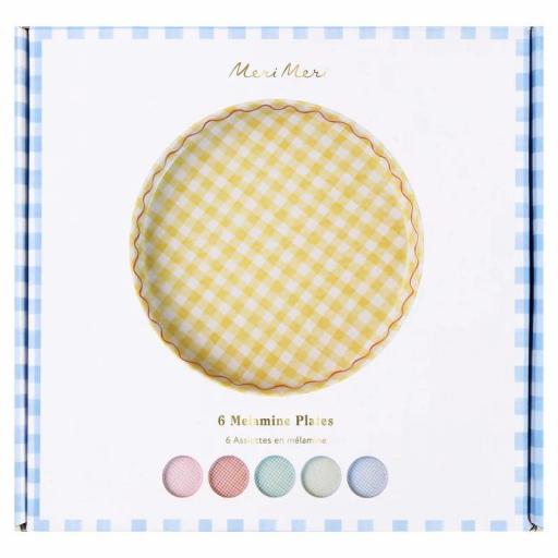 Platos grandes reutilizables vichy [0]