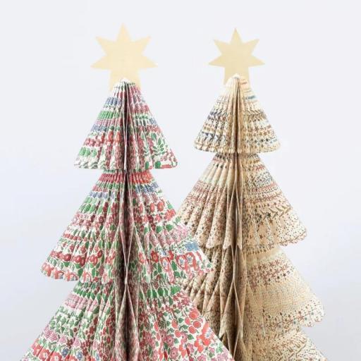 Árboles de Navidad Liberty  papel nido de abeja [3]