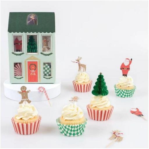 Cupcake kit casa festiva de Navidad [1]