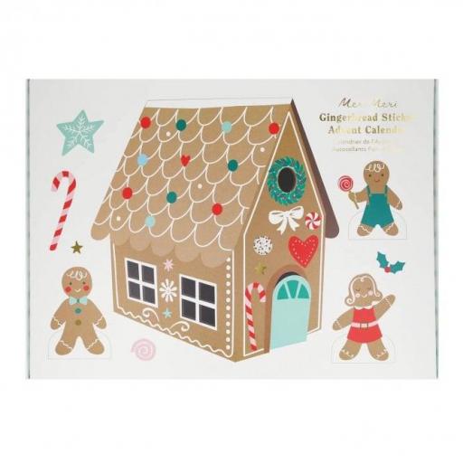 Calendario Adviento pegatinas Gingerbread