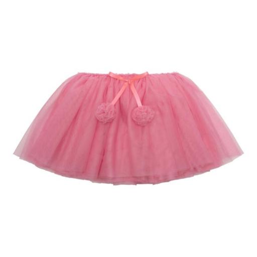 Falda tutú de flores rosa con volantes [0]