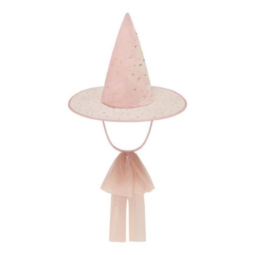 Sombrero rosa de bruja con lazada Glinda