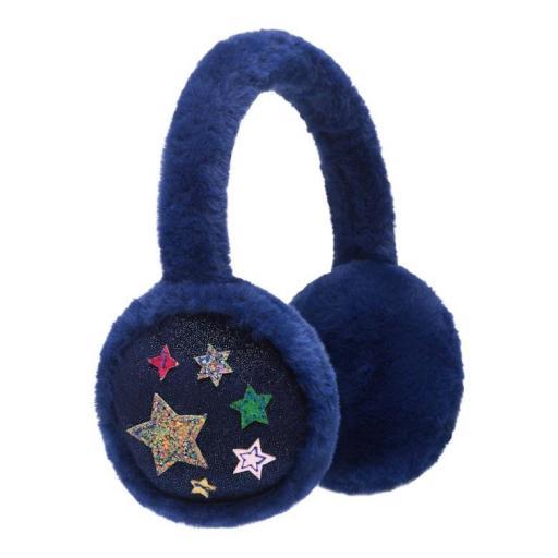 Orejeras suaves azules con estrellas