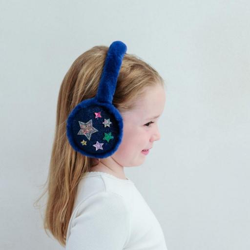 Orejeras suaves azules con estrellas [1]