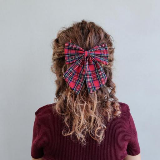 Lazos tartan y terciopelo burdeos [2]
