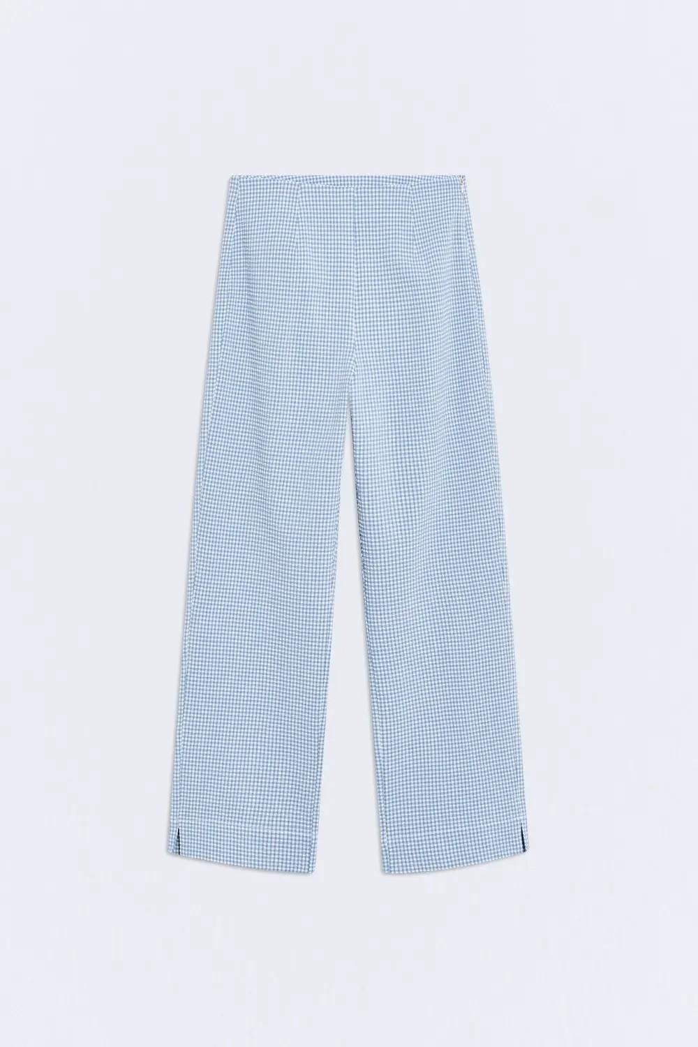 Pantalón Bardot vichy azul empolvado