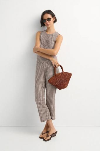 Pantalón vichy marrón Bardot [4]
