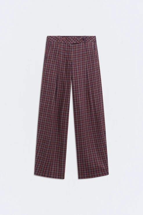 Pantalón barrel cuadros Carter