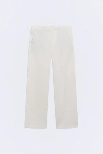 Pantalón tiro alto lino blanco Chicago