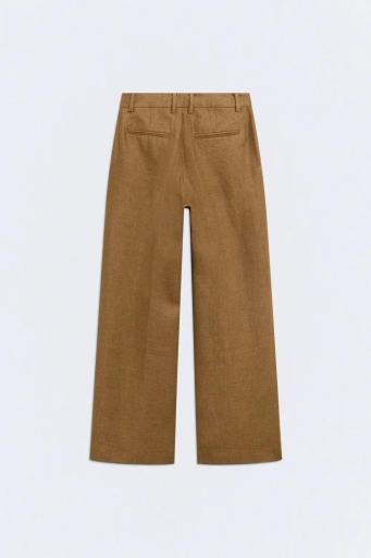 Pantalón lino marrón tostado Habana [1]