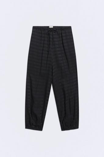 Pantalón algodón lana cuadros negros Logan