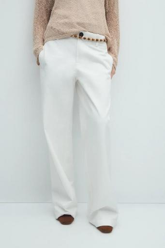 Pantalón ancho algodón blanco holgado Positano [2]