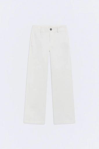 Pantalón ancho algodón blanco holgado Positano