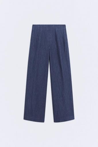 Pantalón lino azul marino rayas Yukata [0]