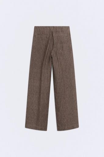 Pantalón lino marrón rayas Yukata [2]