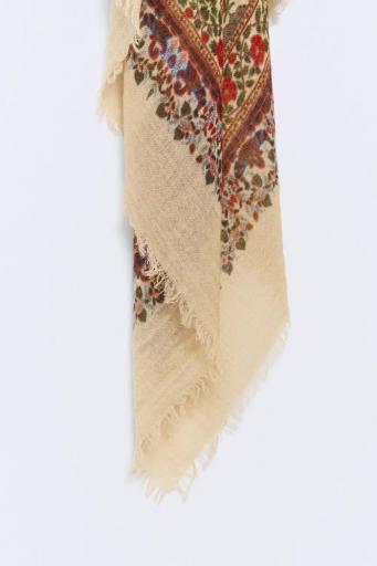 Pañuelo lana estampado motivos florales geométricos Lilibeth [1]