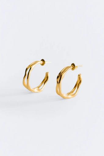 Pendientes aro duo dorado [0]