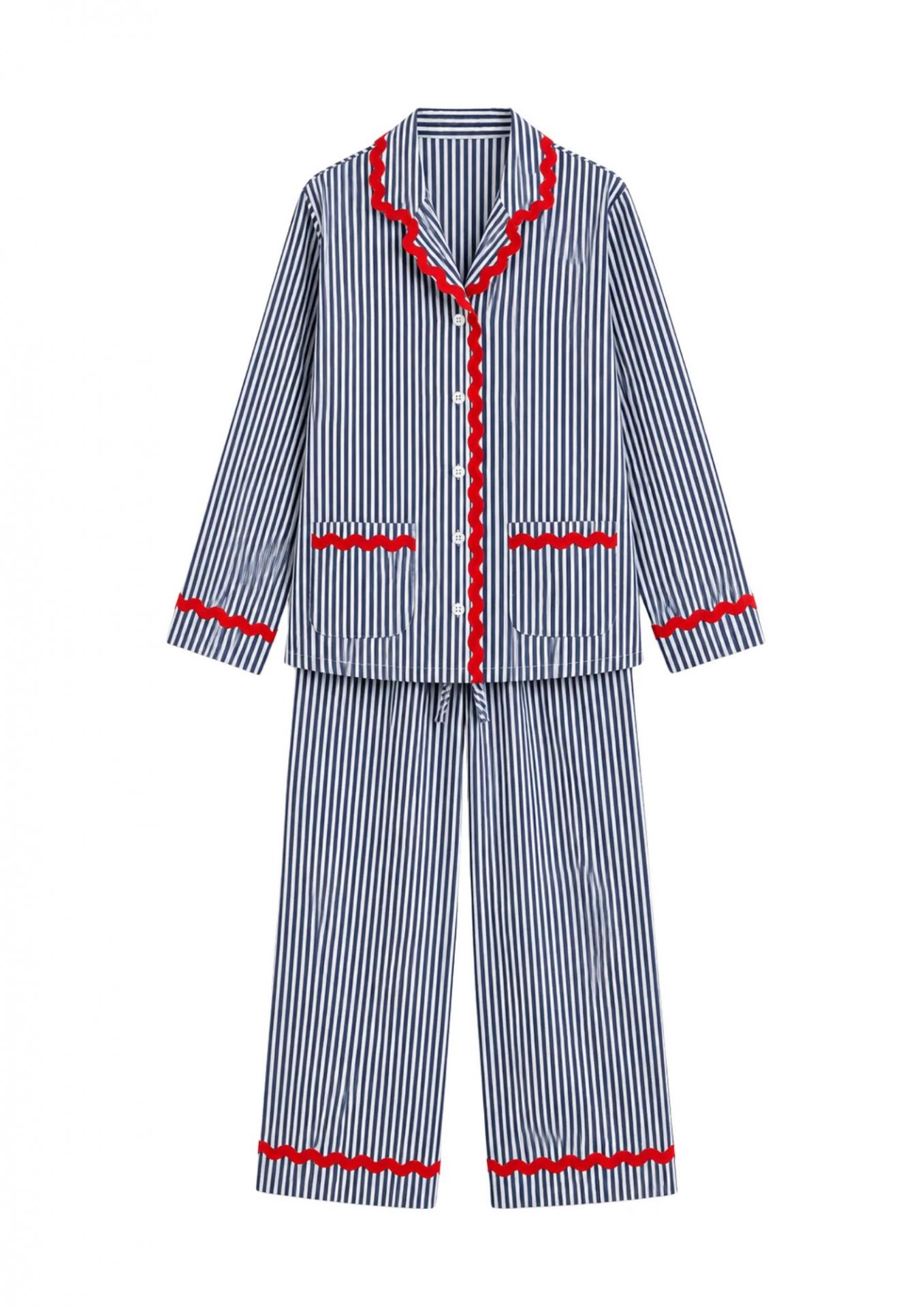 Pijama rayas marino