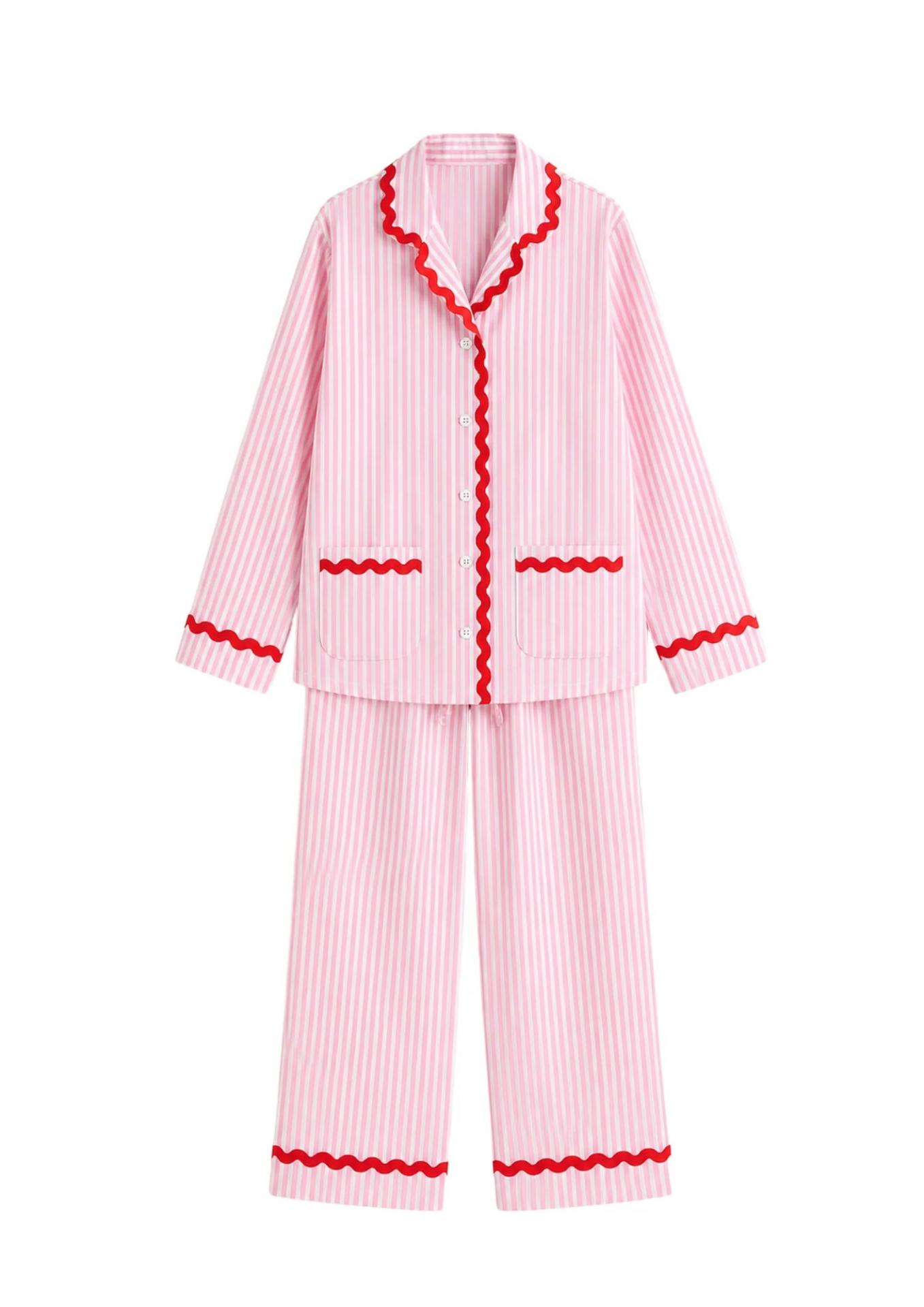 Pijama rayas rosas
