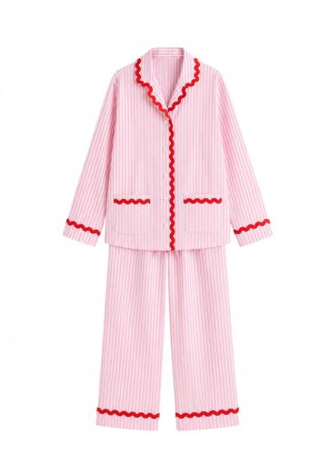 Pijama rayas rosas