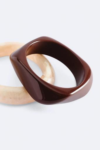 Pulseras rígidas blanco tostado Duo Vera [1]