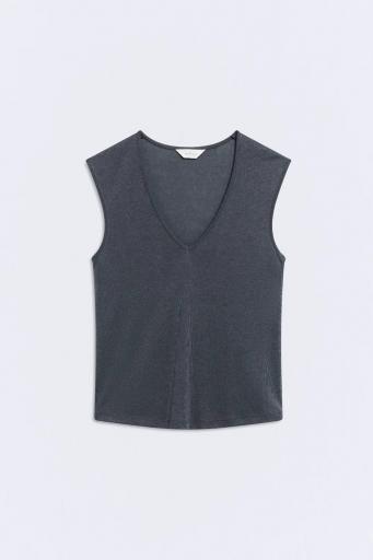 Top escote pico azul marino Allure