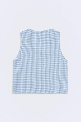 Top Bardot cuadro vichy azul empolvado [1]