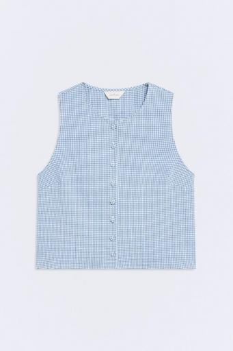 Top Bardot cuadro vichy azul empolvado [0]