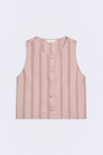 Top rayas rosas botones Niza [0]