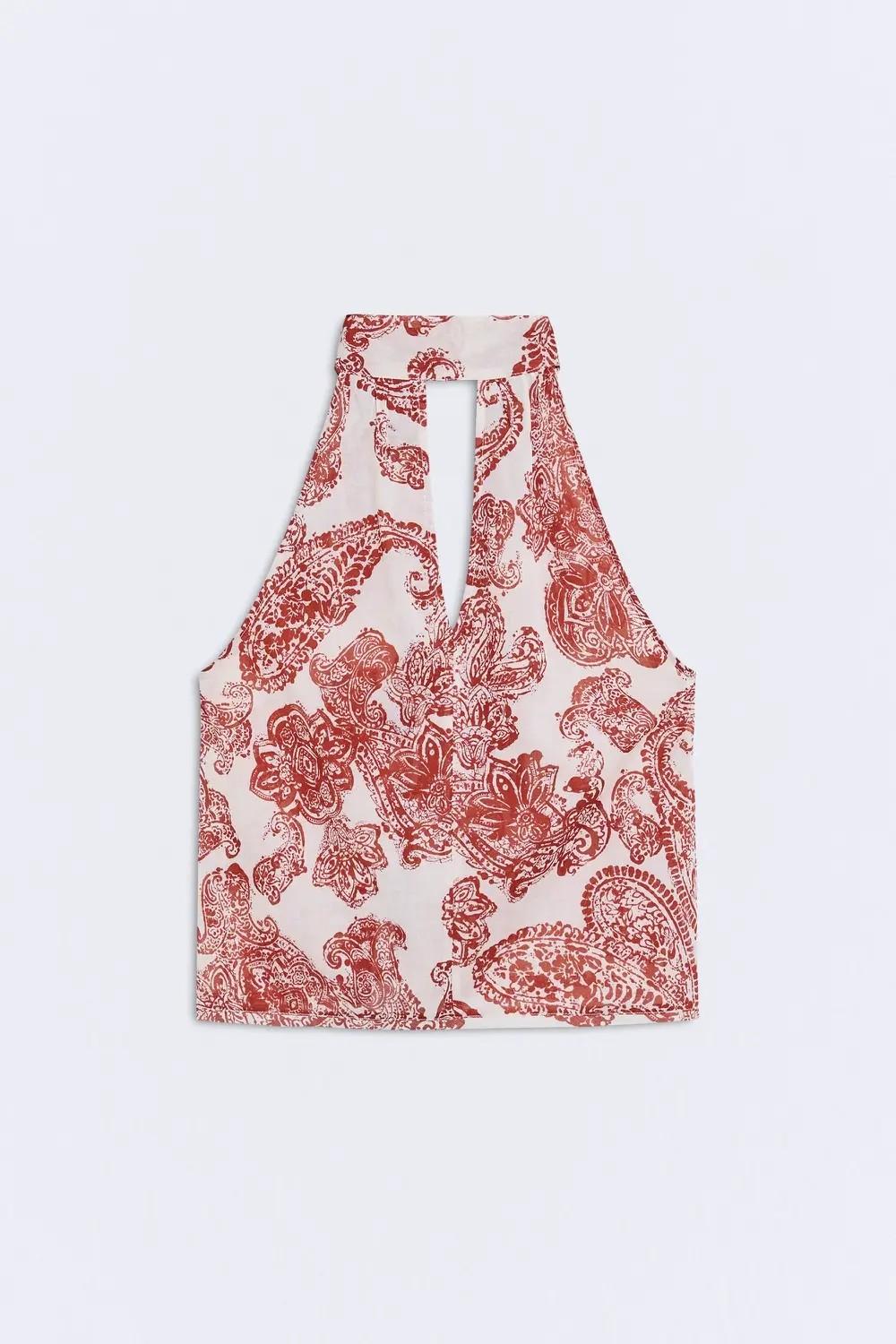 Top estampado paisley burdeos Pisa