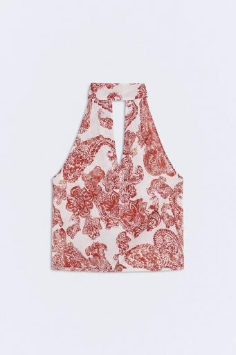 Top estampado paisley burdeos Pisa [0]