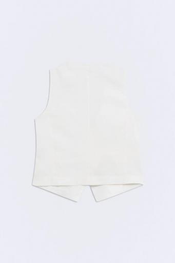 Top lino blanco lazo cintura Rumi off white [1]