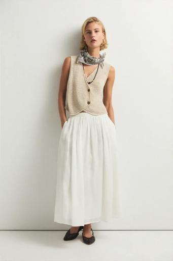 Top lino algodón beige cruzado Sabbia [1]