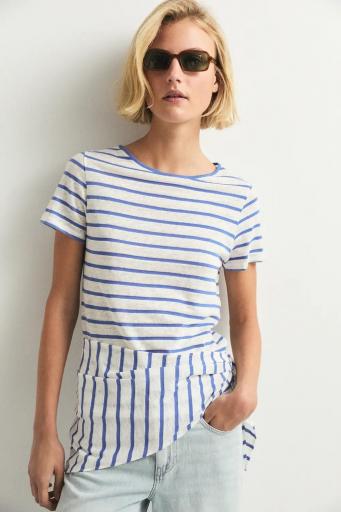 Toquilla algodón lino rayas azul Begur [1]